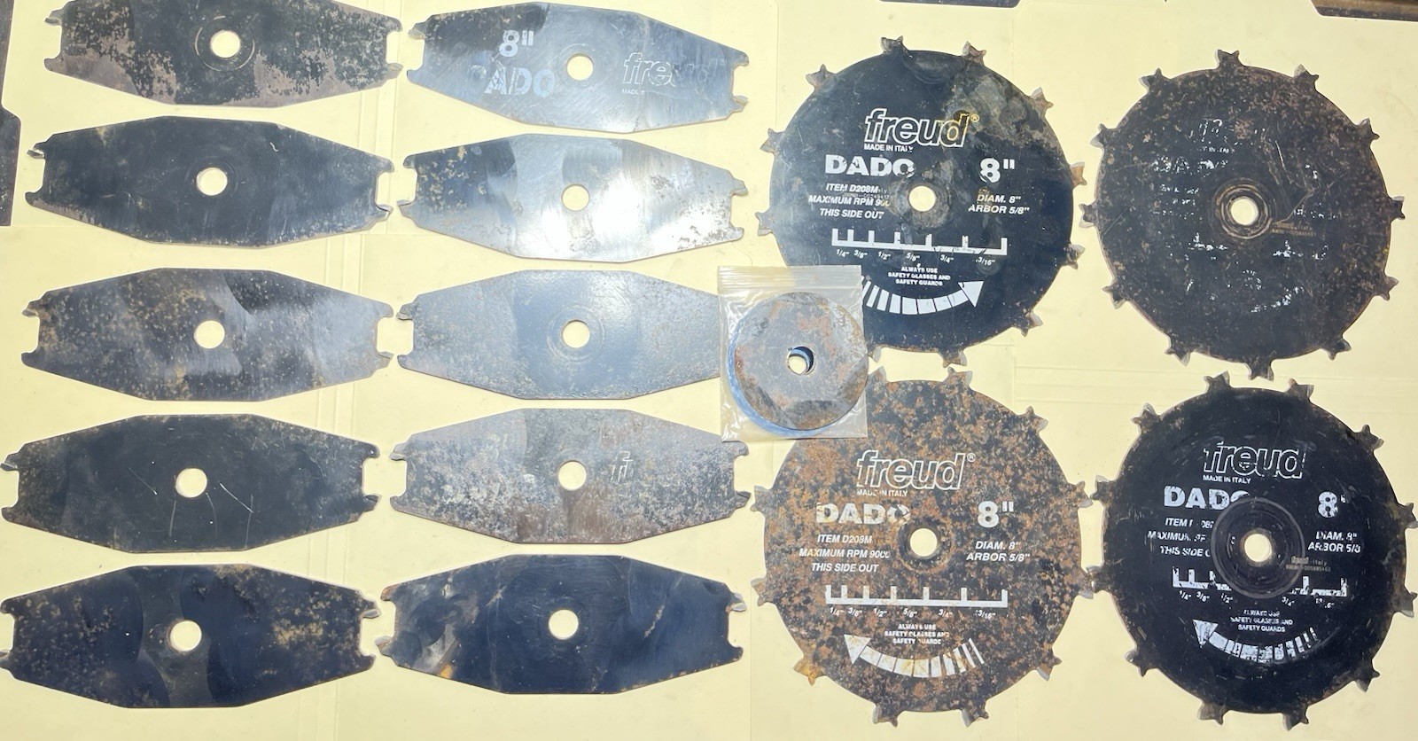 2 Sets Of Used Freud 8" Dado Blades