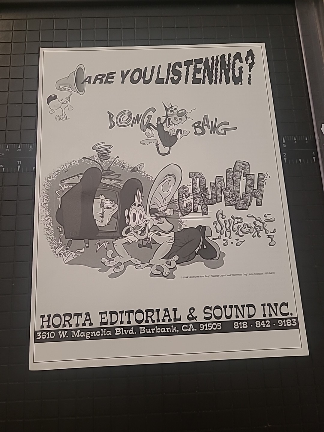Horta Editorial & Sound Animation 1994 Print Ad 8x11