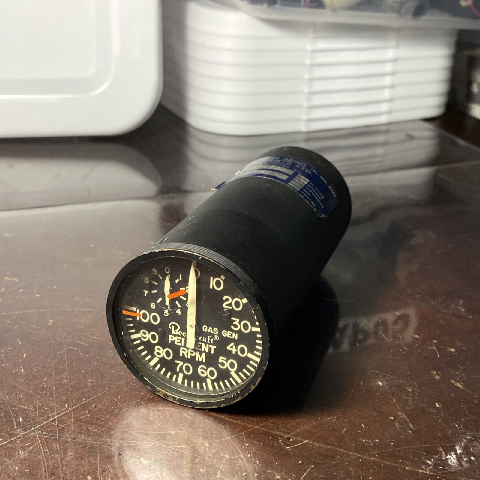 Precision Aero Instruments Beechcraft Percent RPM Gage Gas Gen #7139 (AP05)