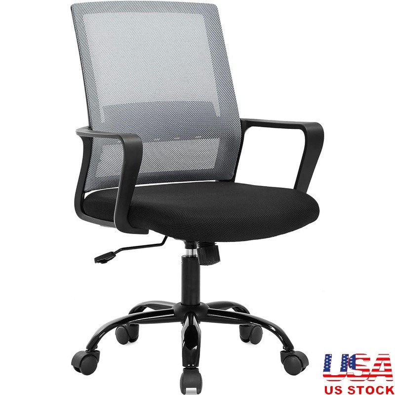 Ergonomic Swivel Rolling Desk Chair W/ Lumbar Support Adjustable Mesh Stool New