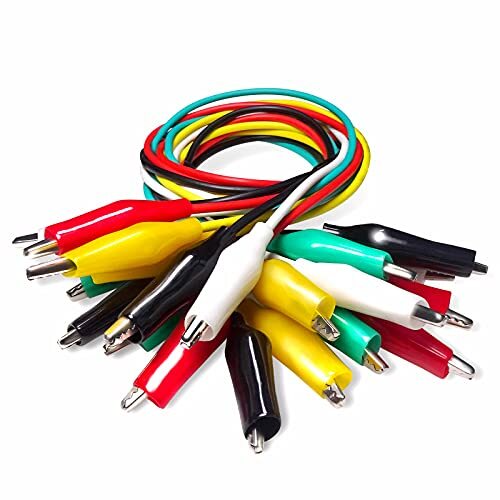 10 Pcs Alligator Clips Electrical Test Leads Jumper Wires Cable with Clips