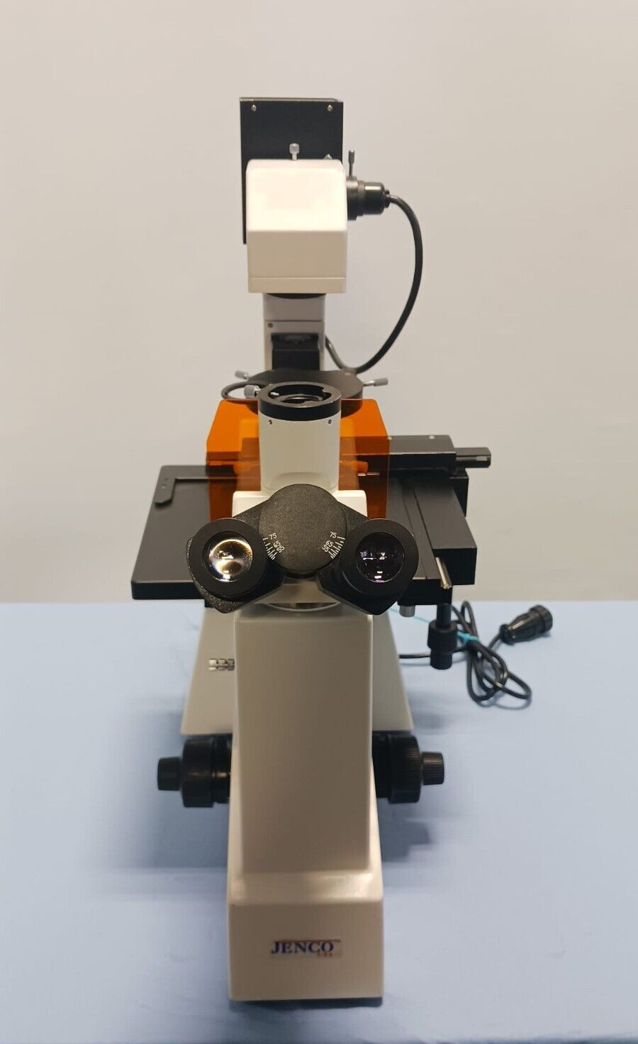 Jenco Binocular Inverted Compound Microscope w/ 10X 25X 40X Objective Lens
