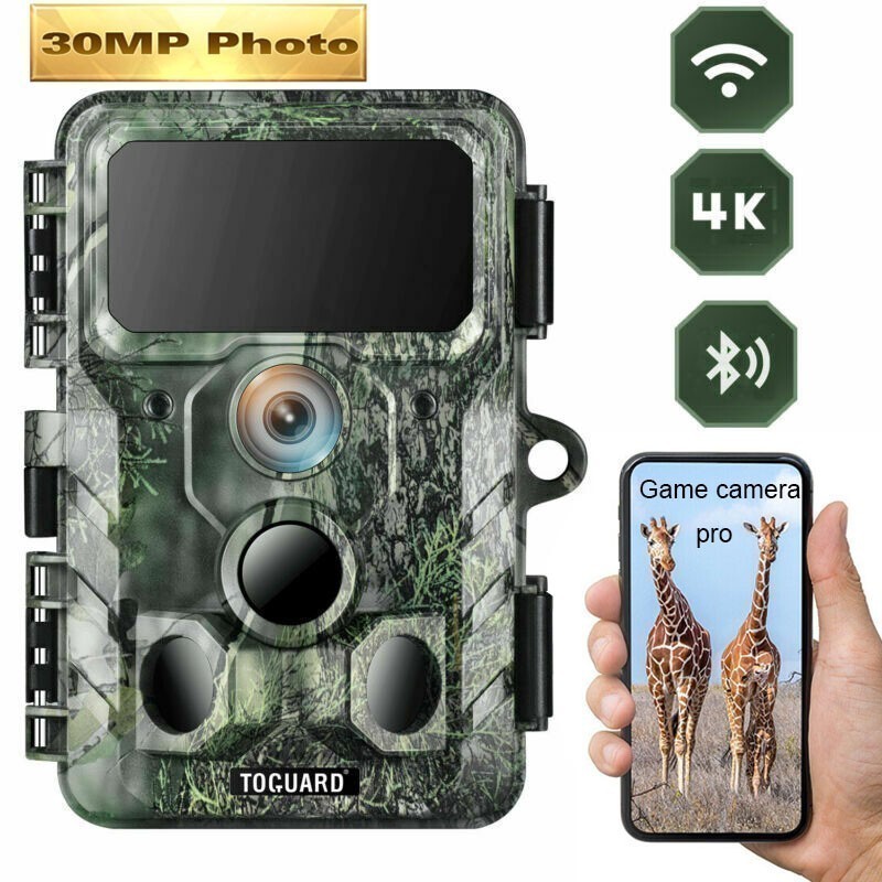 Trail Hunting Game Camera with Night Vision 4K Waterproof Motion Activated 30MP