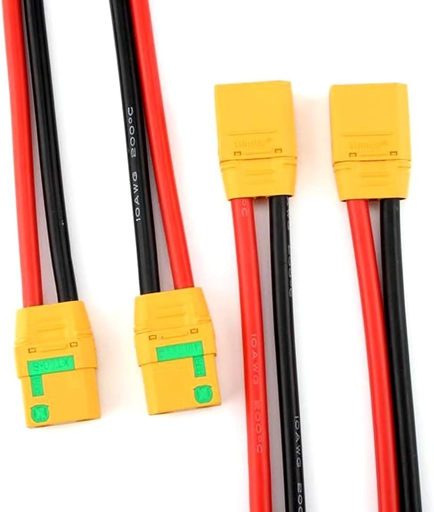 Amass 2 Pairs XT90S Pigtails XT90 Wire XT-90S XT 90 Plug Male and Female Conn...