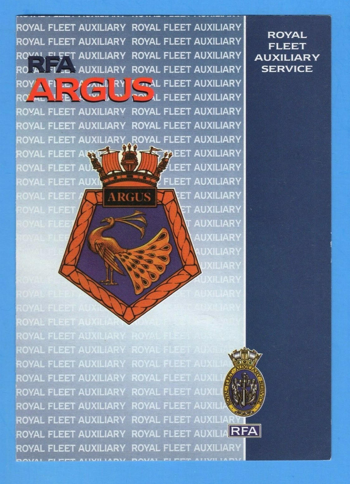 RFA Argus Royal Fleet Auxiliary Welcome Aboard - Two Inside Pages