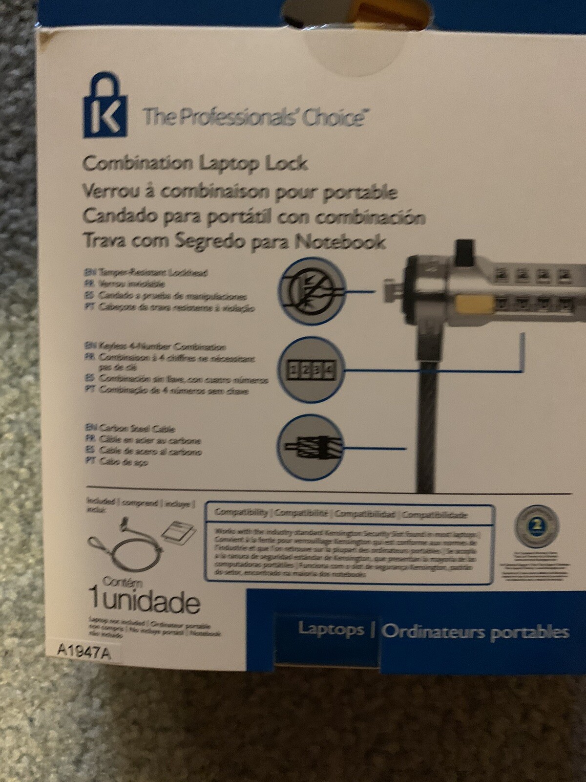 Kensington Combination Laptop Lock - NIB