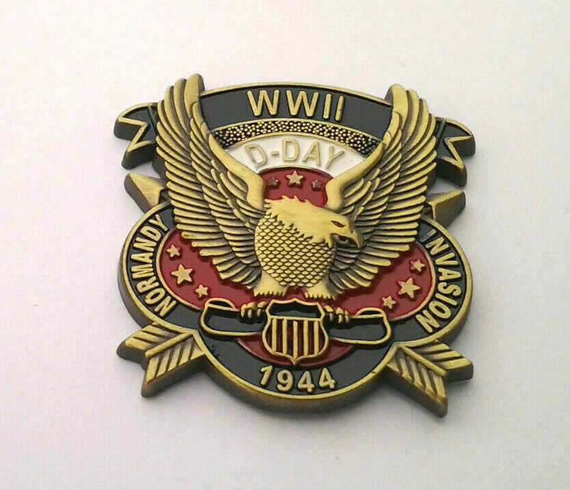 WWII D-DAY 1944 NORMANDY INVASION World War II (1") Military Hat Pin P15784 EE