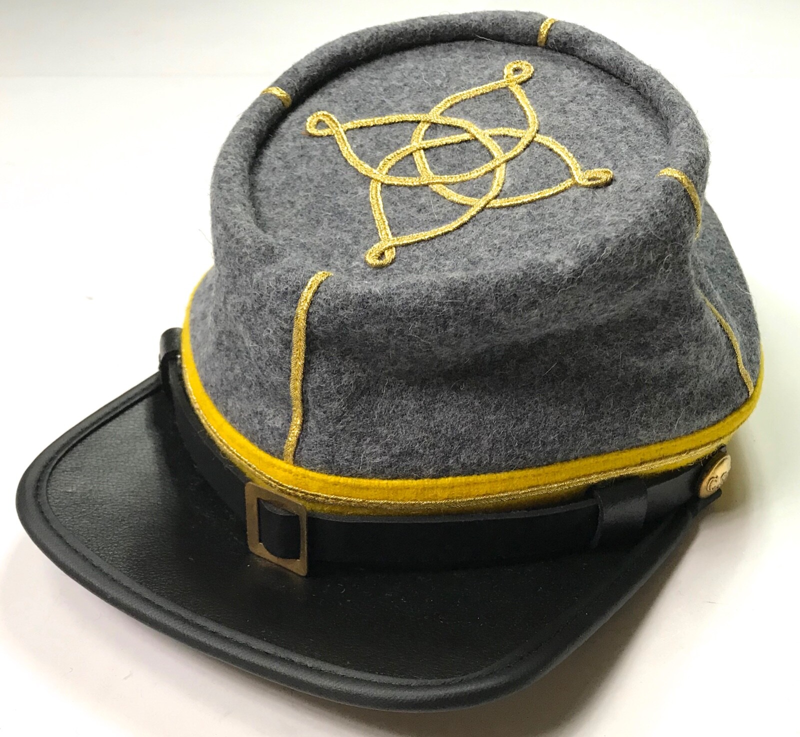 CIVIL WAR CONFEDERATE CS LIEUTENANT CAVALRY OFFICER KEPI FORAGE CAP HAT-2XLARGE