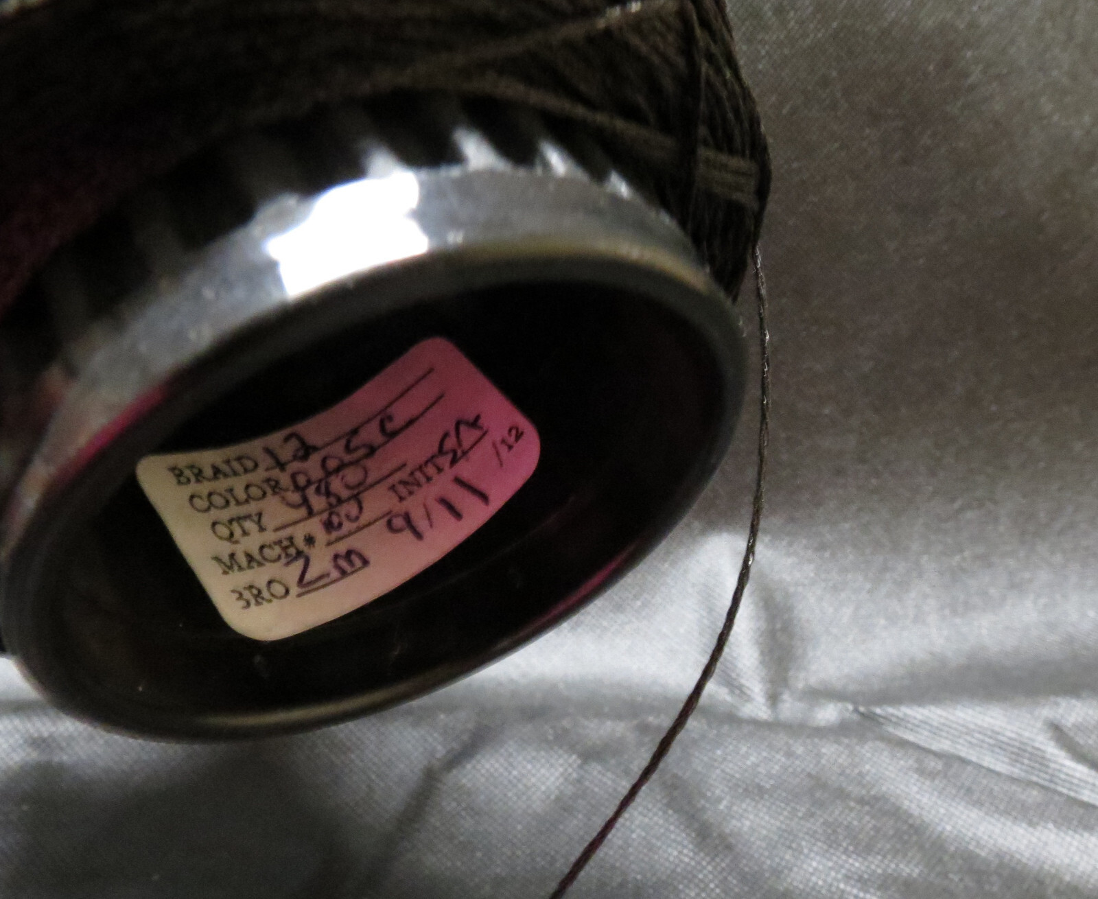 Kreinik Metallic Thread Black #005C - #12 Tapestry Braid 480M Cone