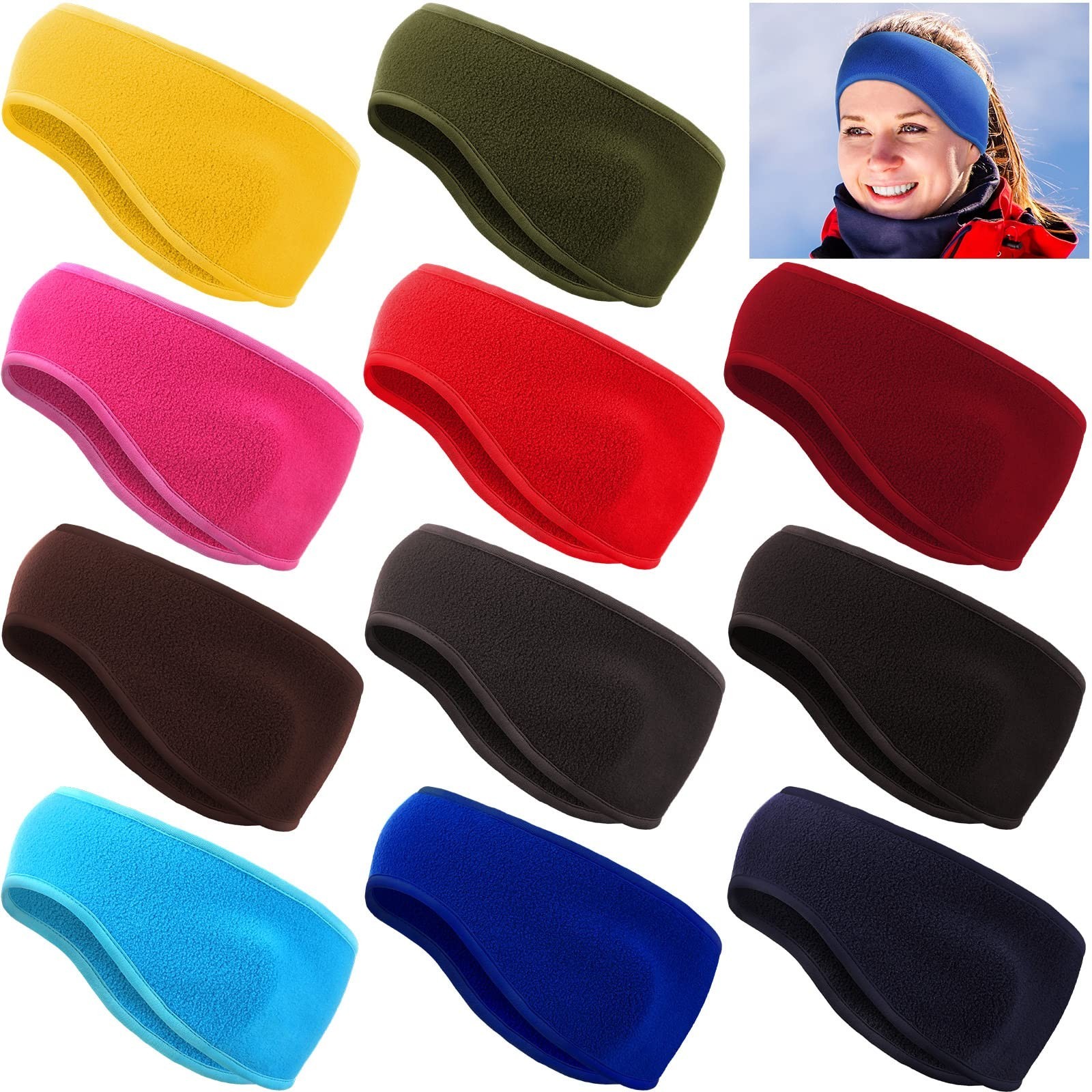 Janinka 11 Pieces Ear Warmers Headband Winter Running Ear Muffs Headband for ...