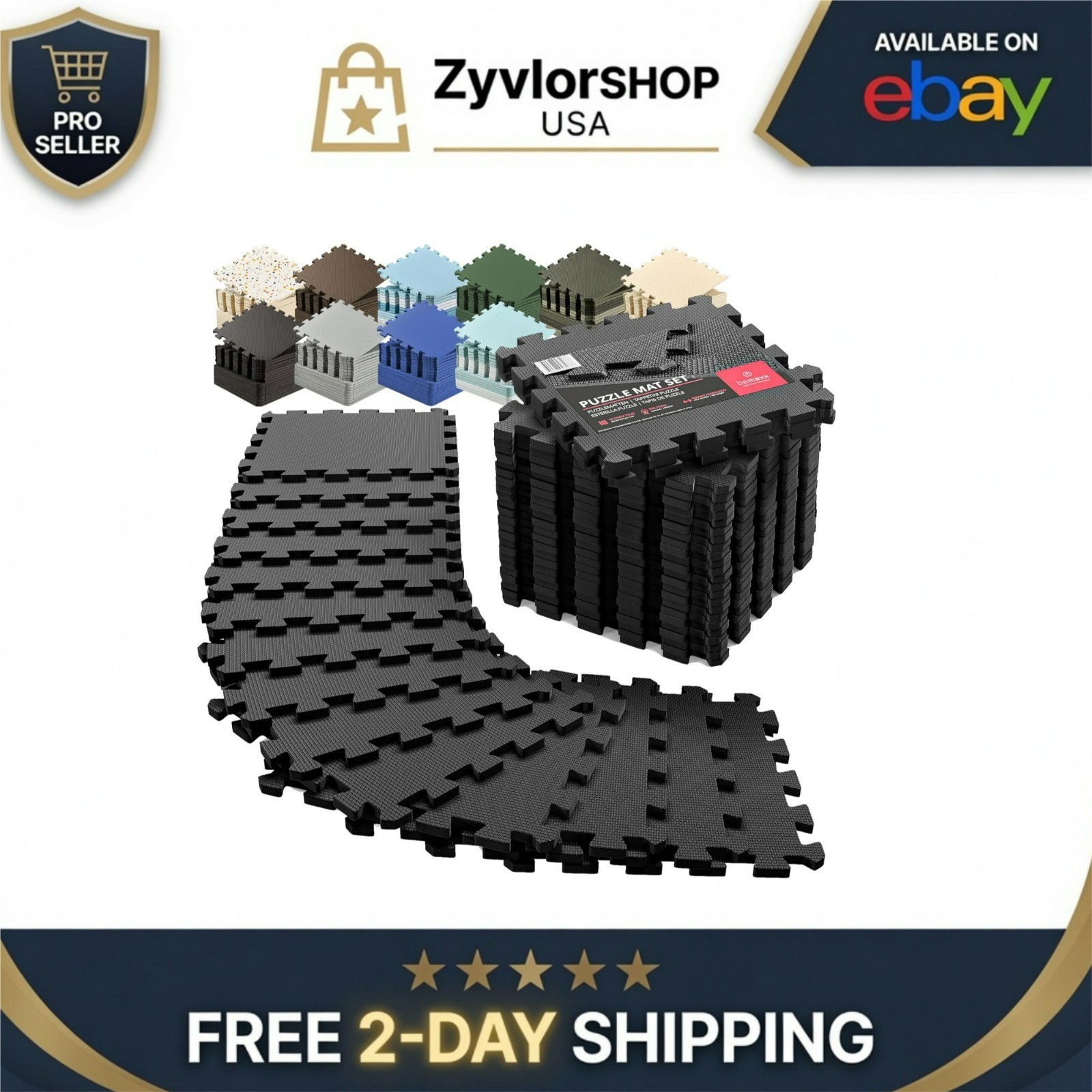 BeMaxx Gym Mats Set - 18 Pcs EVA Interlocking Foam Floor Tiles