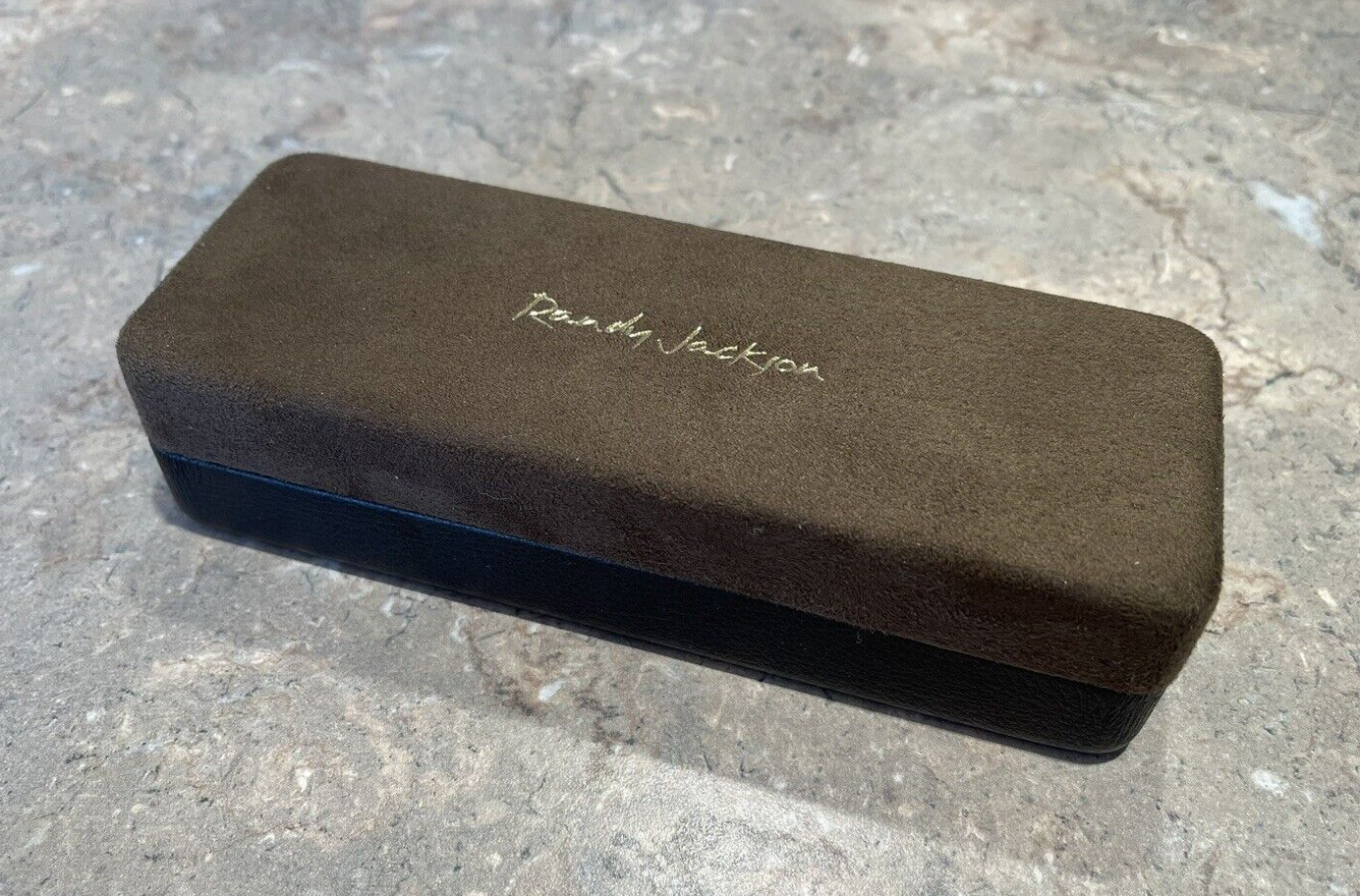 Randy Jackson Hard Sided Eyeglass Case Clamshell Brown Suede