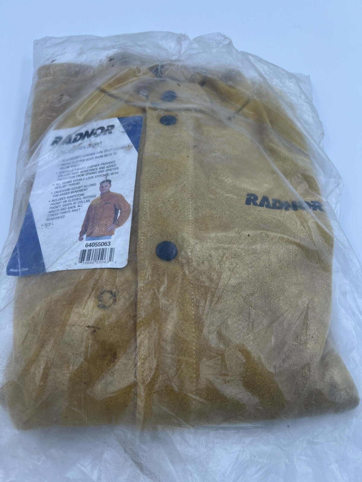 Radnor 30" Heavyweight Cowhide Side Split Leather Welding Jacket - Large