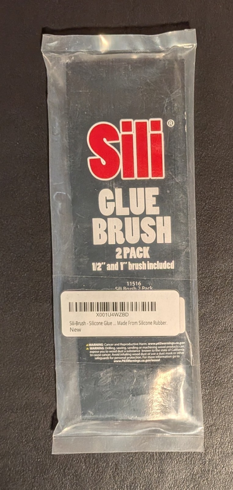 Sili Non-Stick Silicone Glue Brush 2-Pack Set - 1" & 1/2" - 11516 - NEW