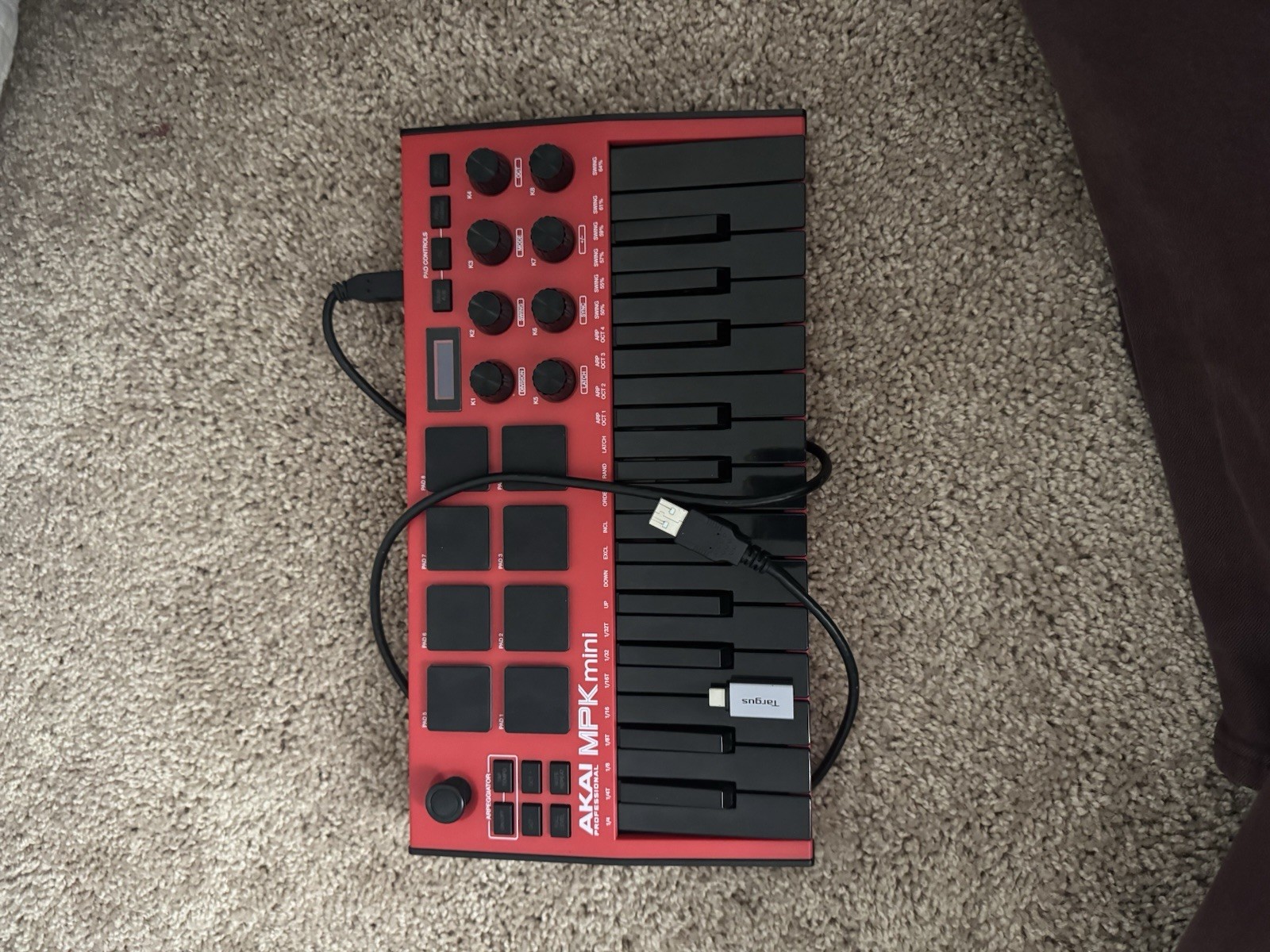 Akai MPK Mini MK3 Electronic Keyboard 25-Key Black/Red