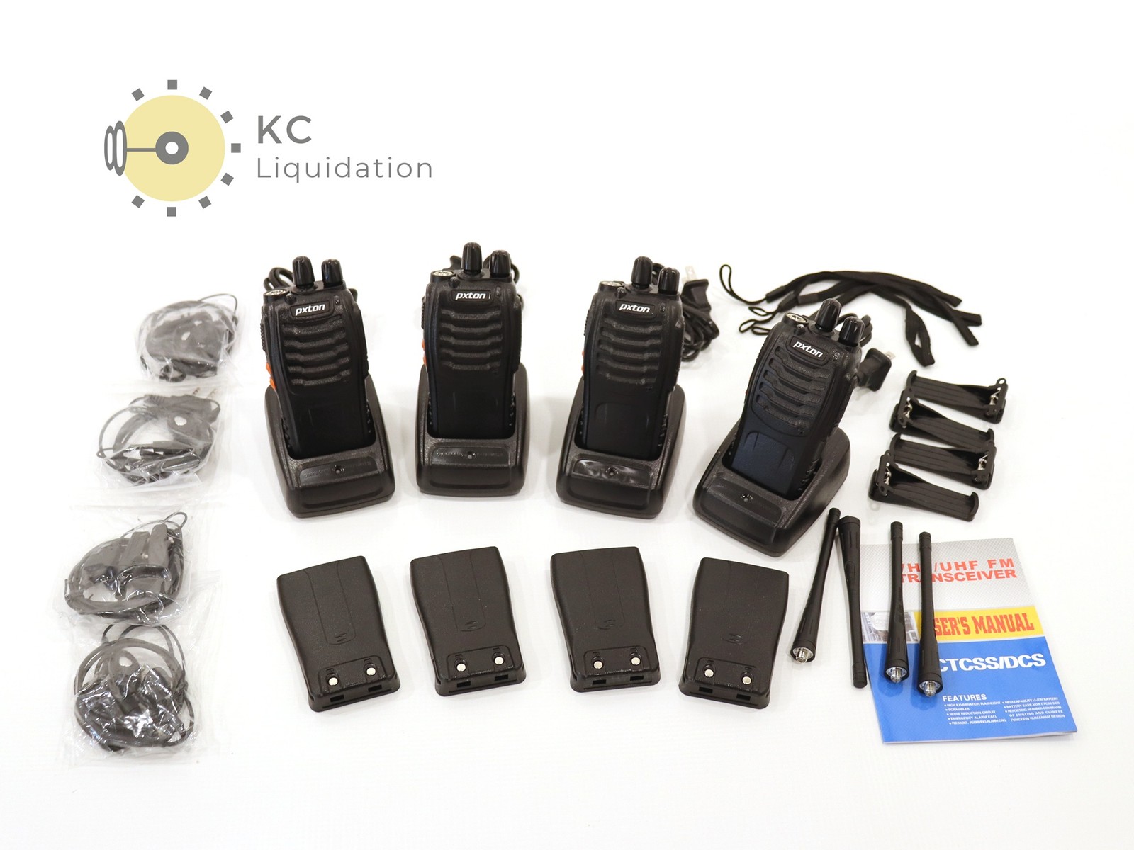 4x Lot Pxton Ultra Compact Dual-Band Two-Way Portable Radio PX-888S