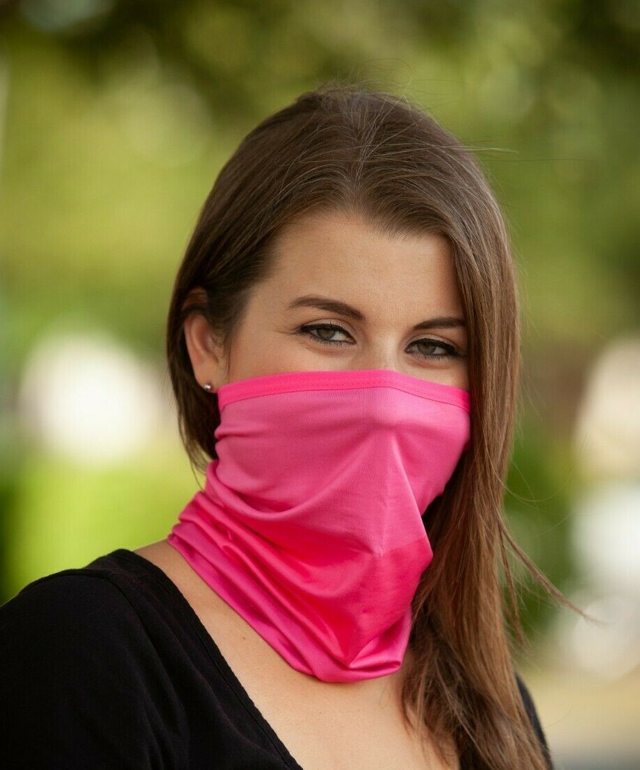 3-tone Pink Neck Gaiter Face Covering Mask Shield (3 Sizes - Youth, S/M, L/XL)