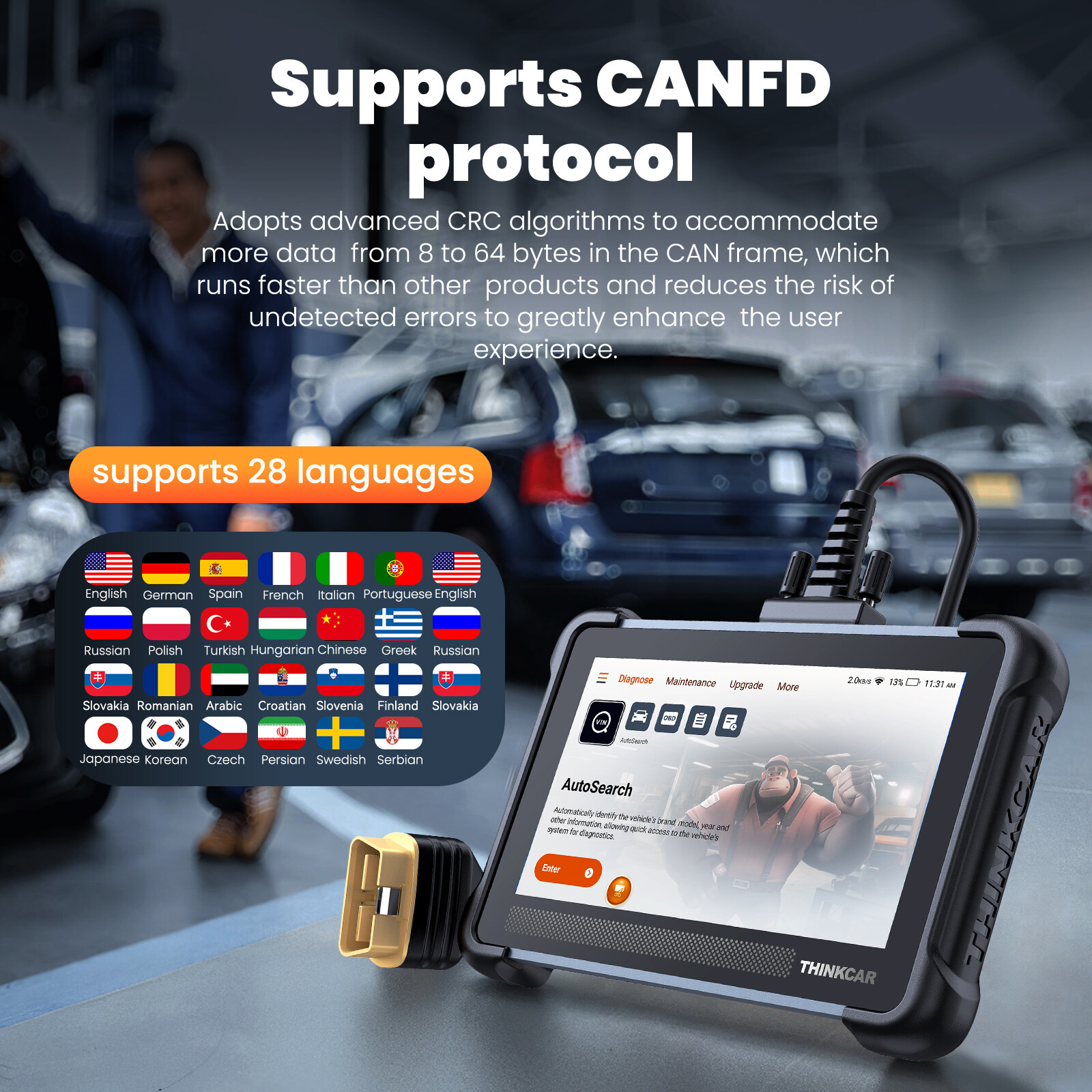 Thinkcar ThinkScan 672 Full System Diagnostic OBD2 Scanner Active Test Scan Tool