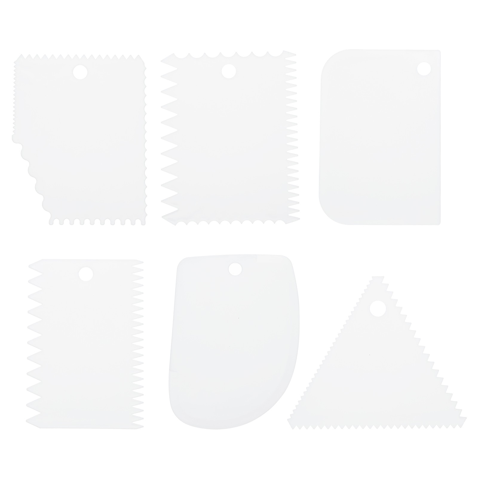 6 Pcs Plastic Clay Scraper, 1 Set Pottery Tools Soft Scraper, White