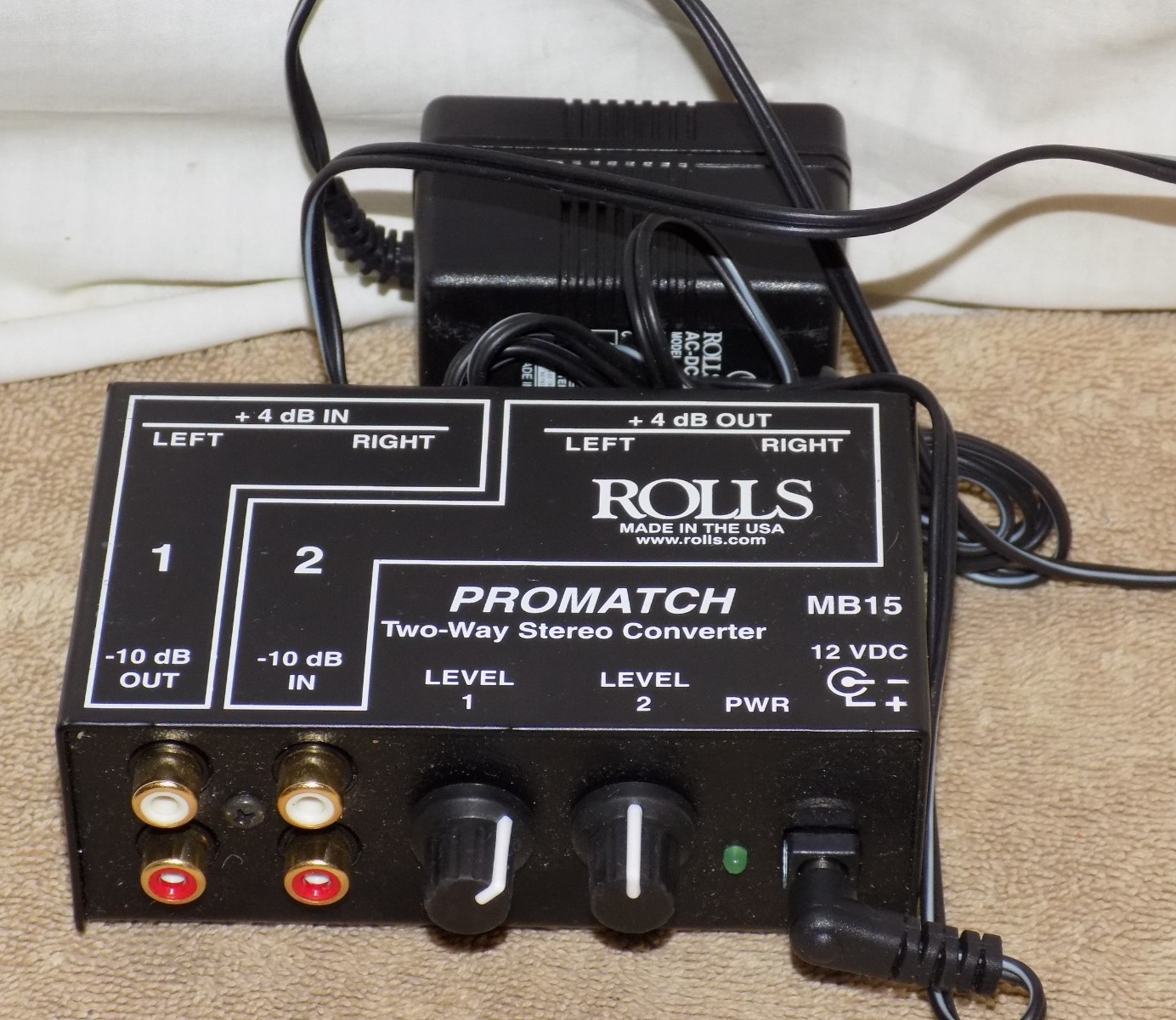 Rolls Promatch black Two-Way Stereo Converter MB15 Audio Interface RCA to XLR
