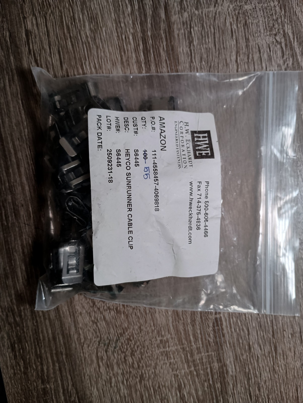 Heyco S6445 Sunrunner Cable Clip 304 S/S (Package of 55) Fast Ship