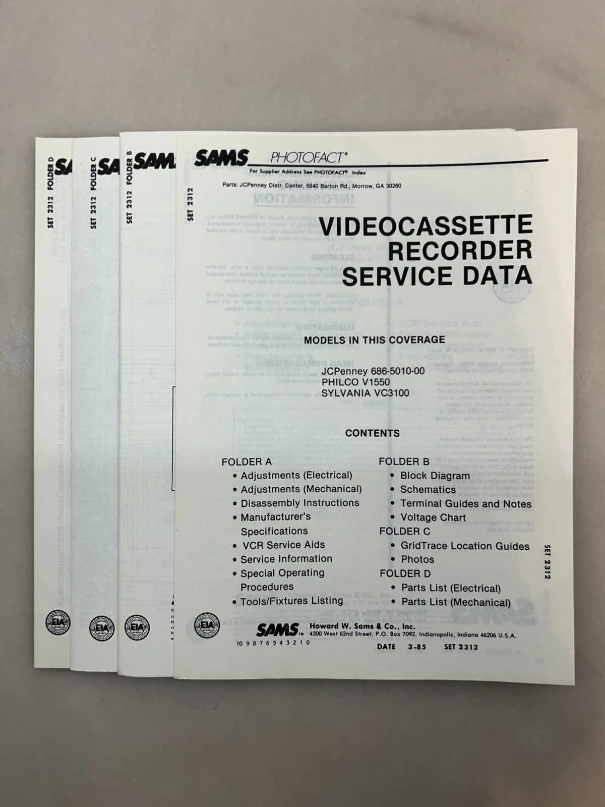 JCPenney Philco Sylvania 686-5010 Service Manual Sams Photofact Free Shipping