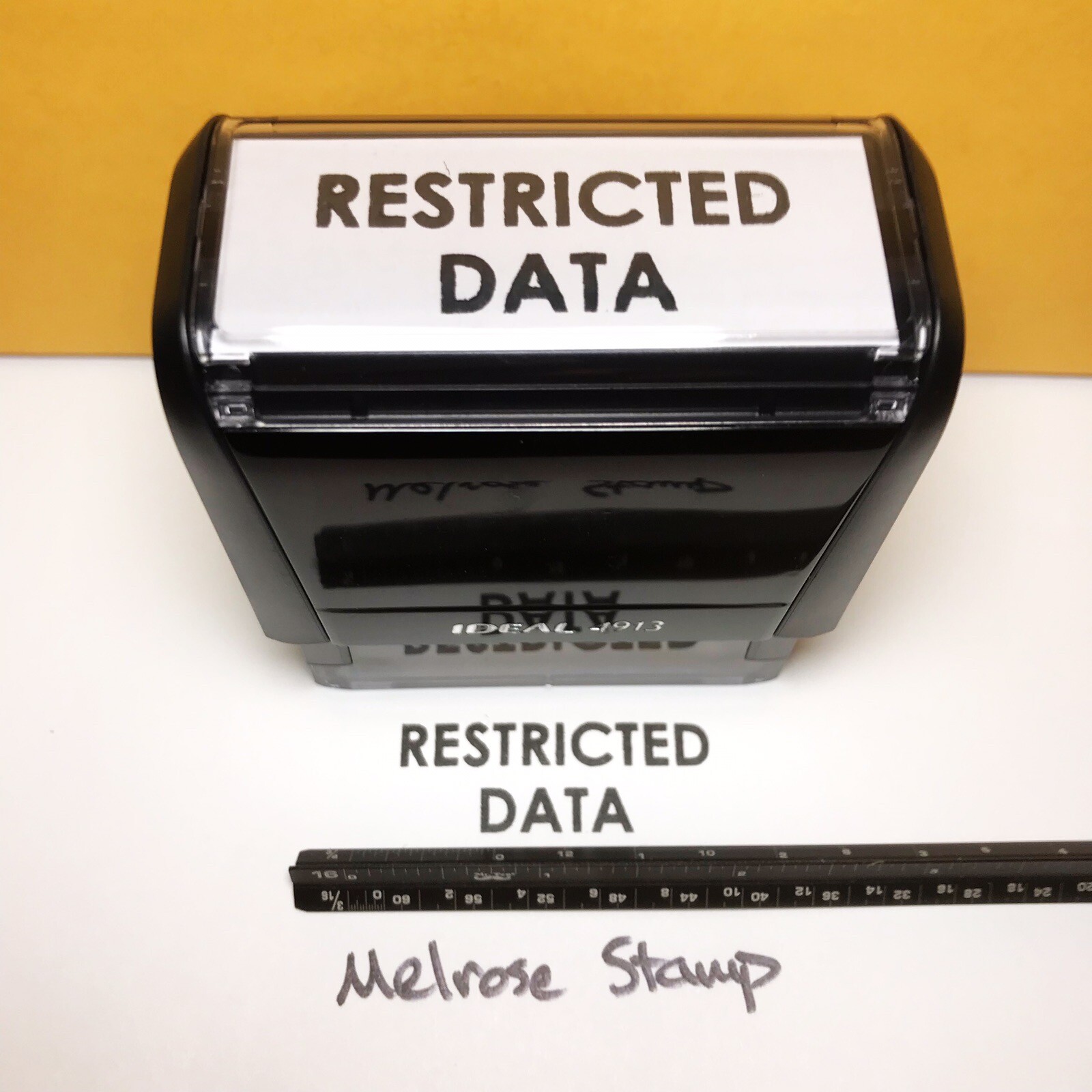 Restricted Data Rubber Stamp Black Ink Ideal 4913