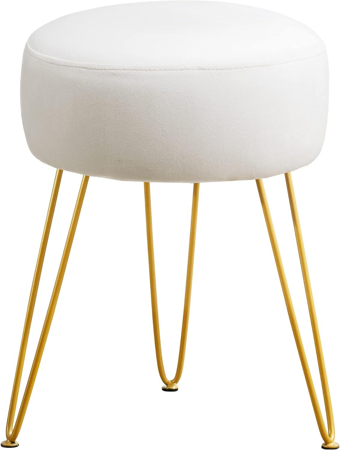LUE BONA Vanity Stool, White Stools for Makeup 18(H),6(Thick), Beige