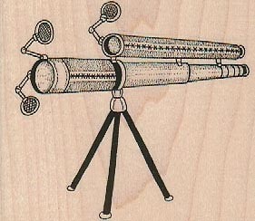 Steampunk Telescope 3 x 2 1/2" Rubber Stamp, Steampunk Stamp, Victorian Stamp