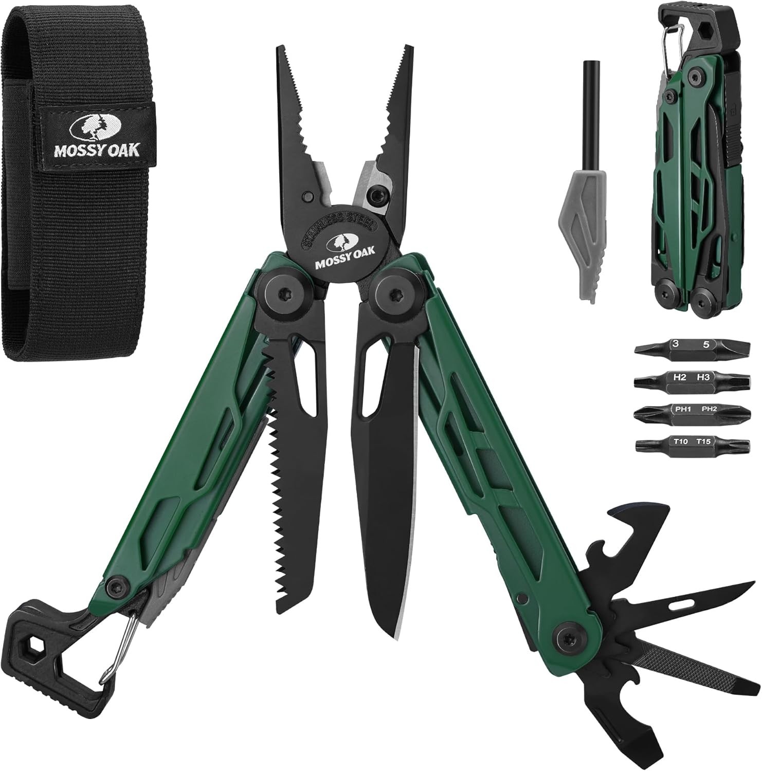 MOSSY OAK 27-in-1 Multitool Plier Multi Tool Pocket Knife Screwdriver Self-Locks