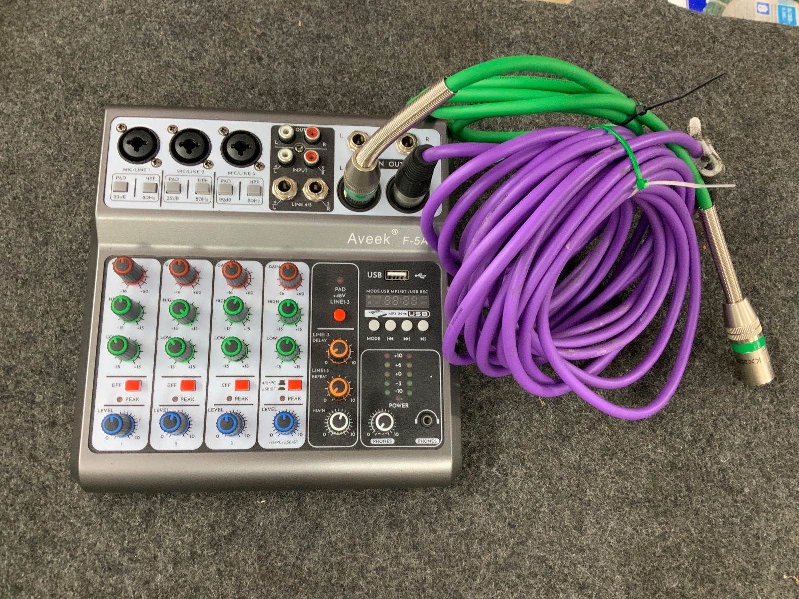 Aveek Professional Audio Mixer 5 Channel Sound Board Mini Mixing F-5A - USED