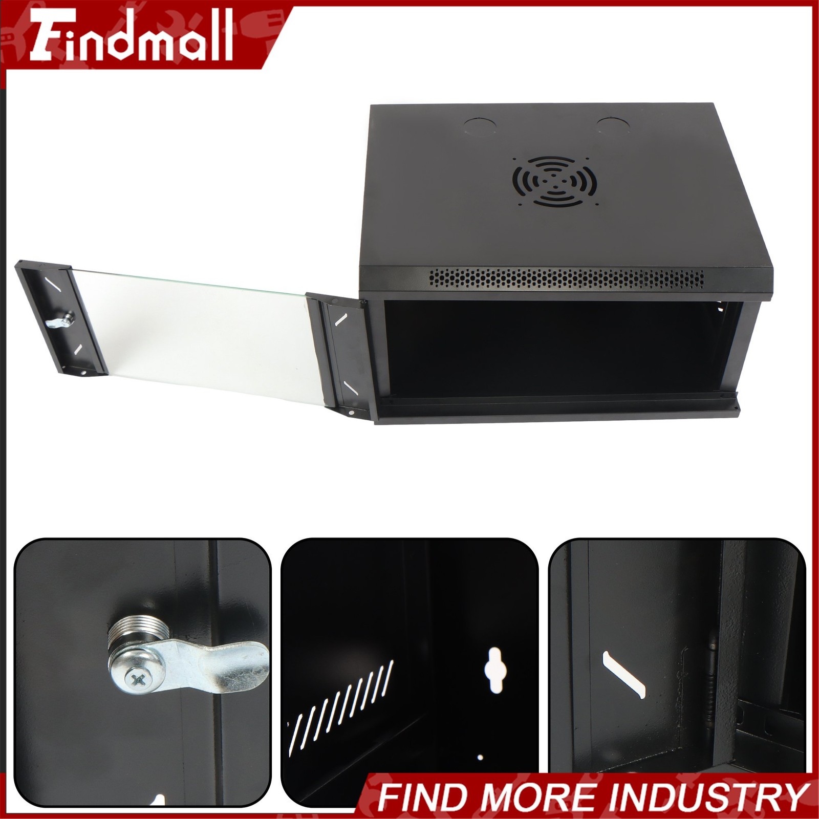 Findmall 6U Wall Mount Network Server Rack Cabinet Enclosure 15.5'' Deep