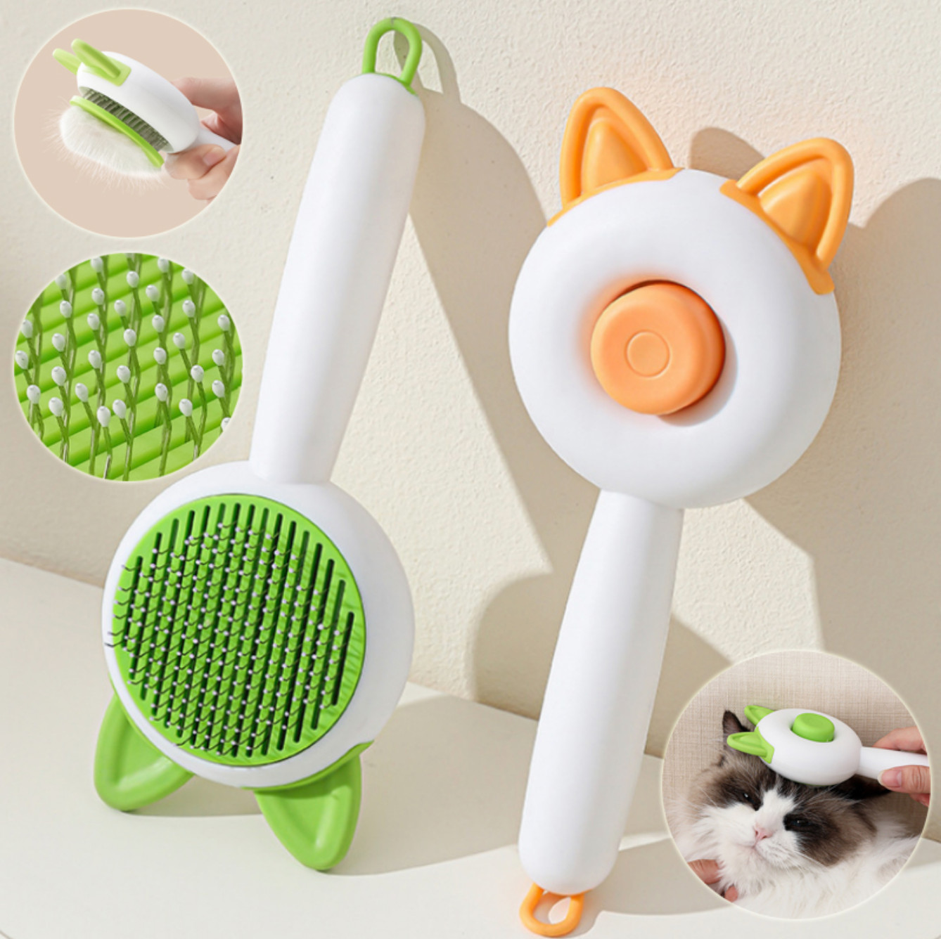 Self Cleaning Slicker Brush Pet Deshedding Comb for Cats Dogs Hair Removal Groom