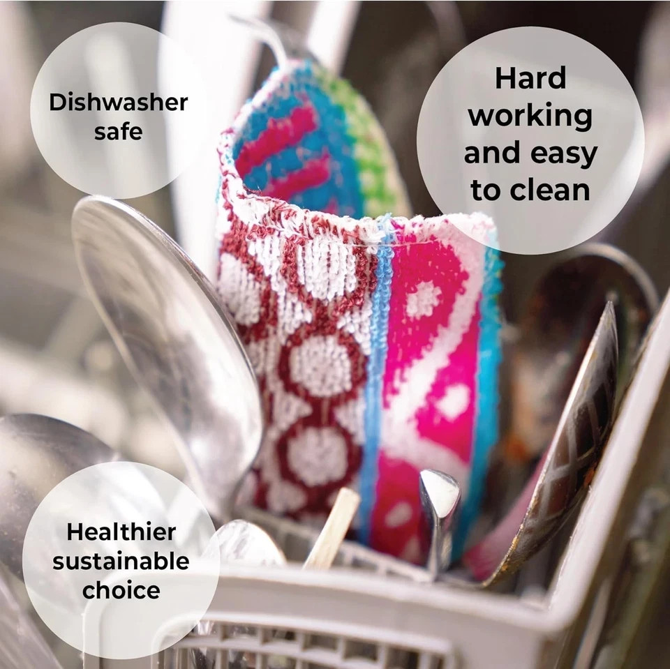 Scrub, 8-Pack Reusable, Non-Scratching Dish Scrubber 8-Pack, Assorted