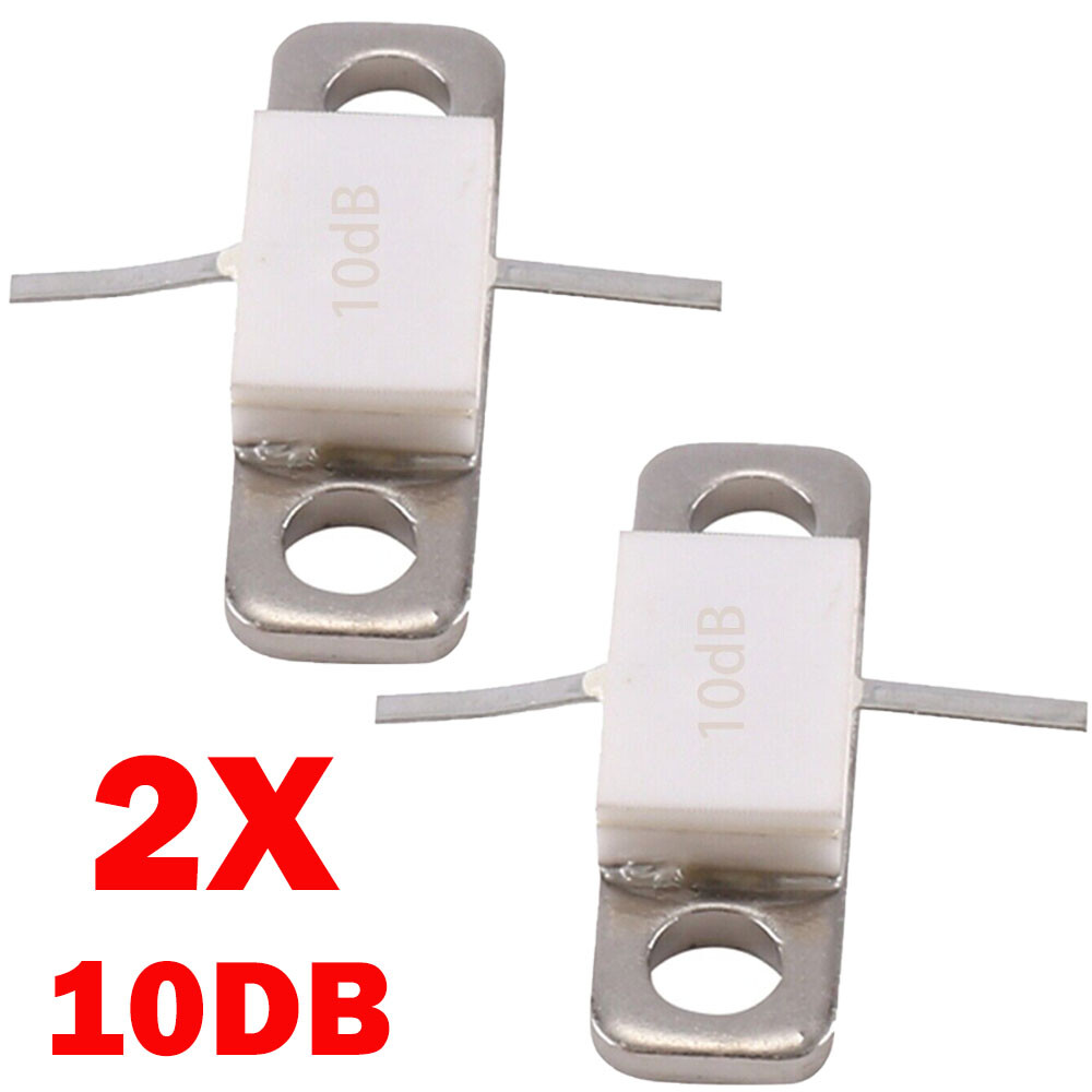 2Pack 10DB Silver Attenuator 100Watt 10dB Attenuators Flanged DC-3GHz 50Ohms USA