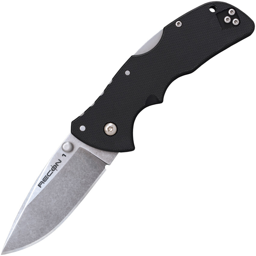Cold Steel Mini Recon 1 Lockback Black Spear Point Folding Knife 27BAS