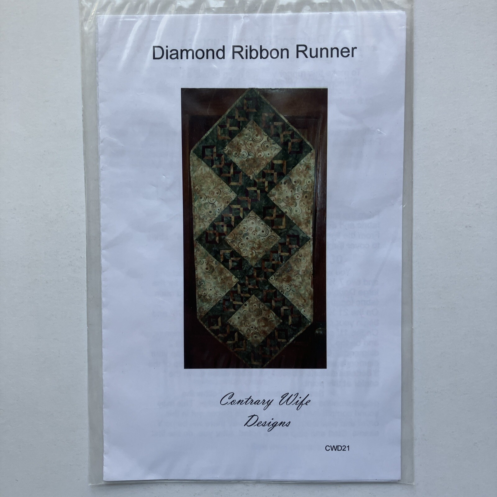 Contrary Wife Designs Diamond Ribbon Runner 20" x 50" 2011
