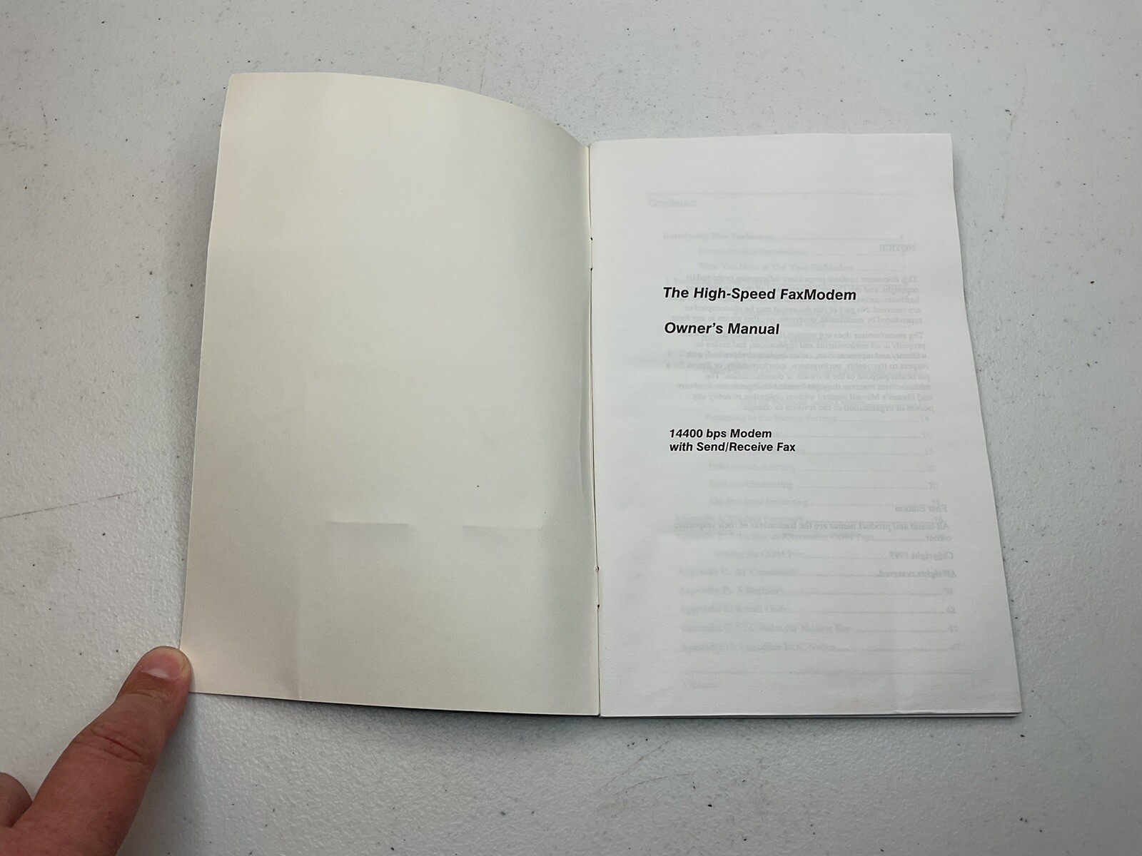 Vintage 1995 High-Speed FaxModem User's Guide Owner's Manual