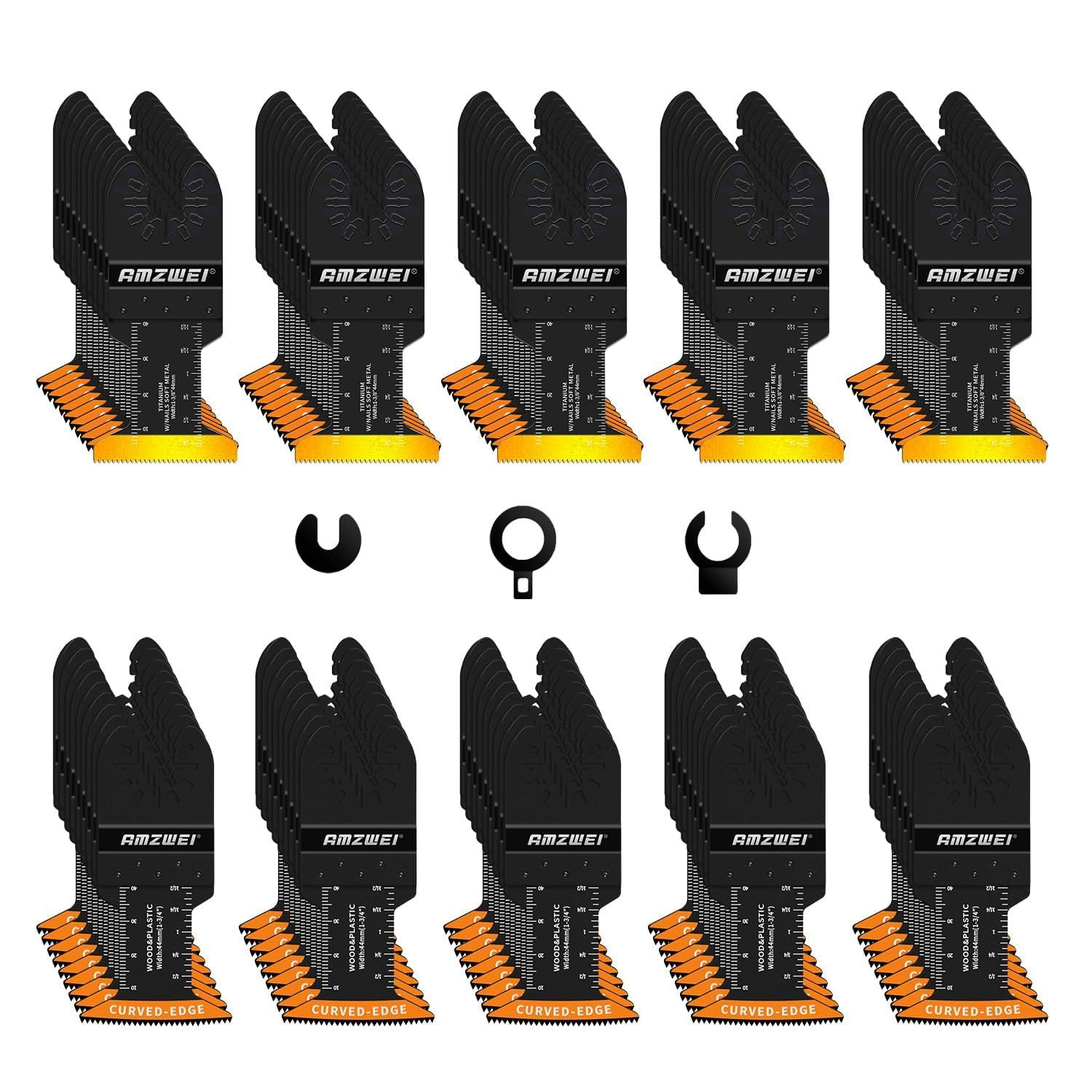 100PCS Oscillating Tool Blades, Titanium & HCS Oscillating Saw Blades for Metal/