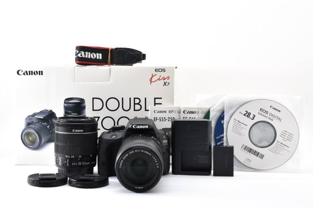 Canon EOS Kiss X7 Double Zoom Kit with Original Box