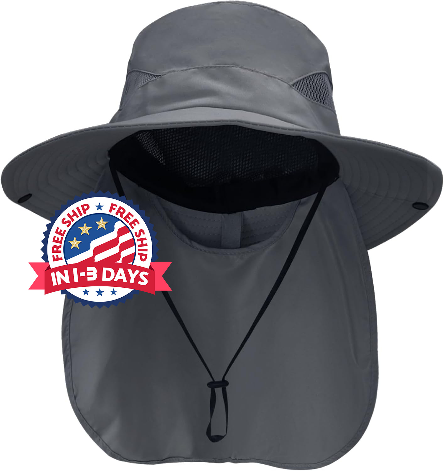 Sombrero para el sol de ala ancha para hombres mujeres con solapa para el cuello
