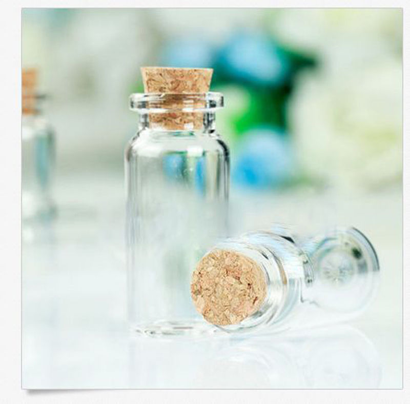 Wholesale Mini 10ml 22x50mm Empty Clear Wishing  Glass Bottles Vials With Cork