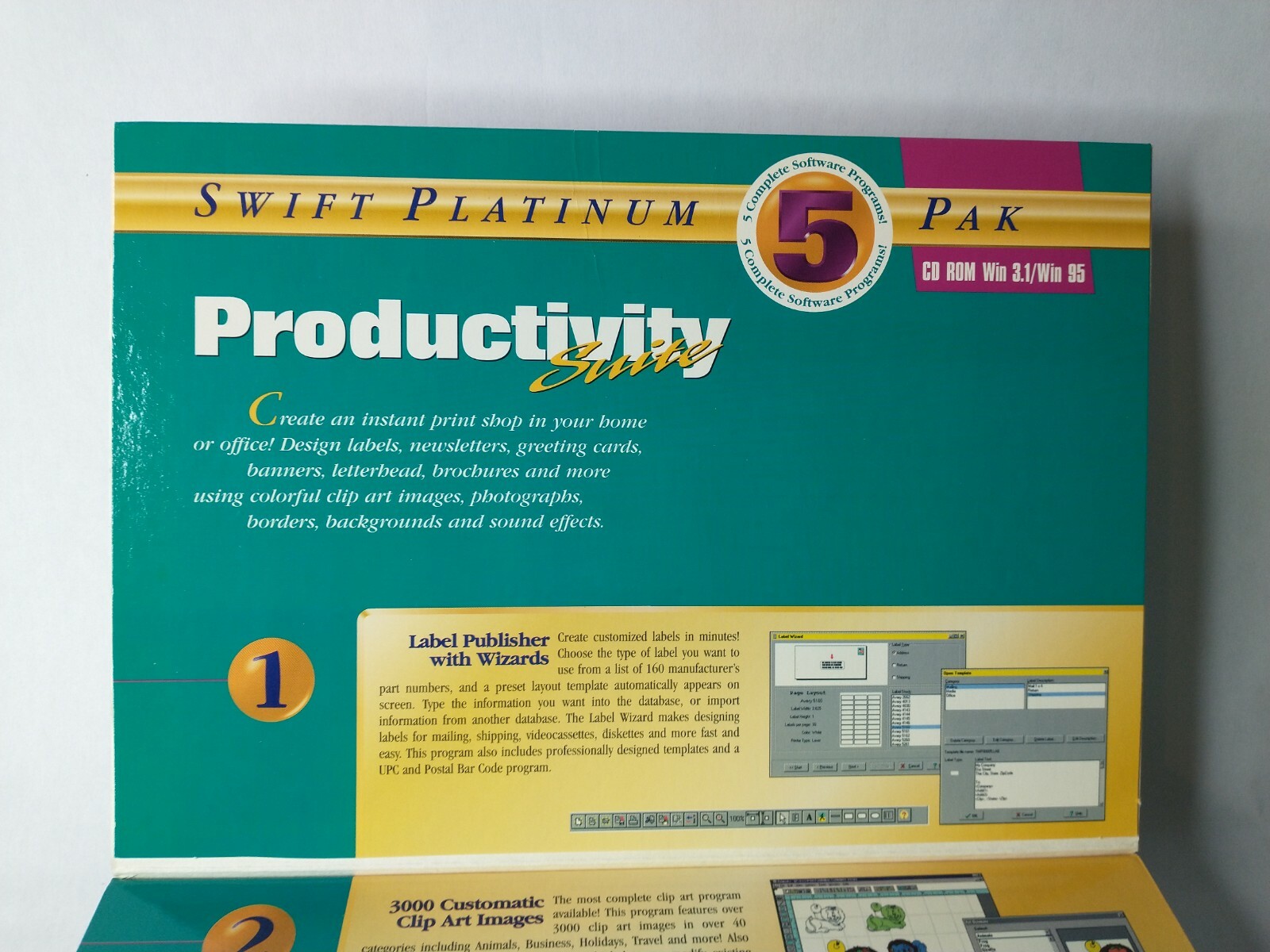 Swift Computer Software Productivity Suite 5 Complete Titles CD ROM New Vintage