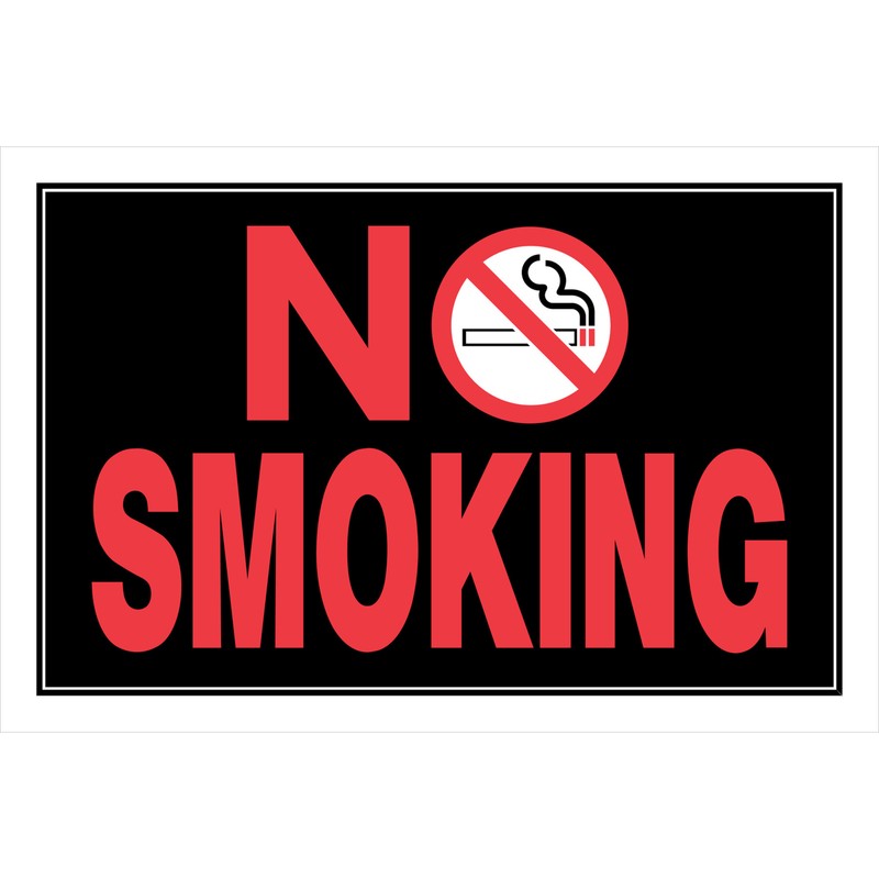 Hillman English Black No Smoking Sign 8 in. H X 12 in. W (6-PACK)