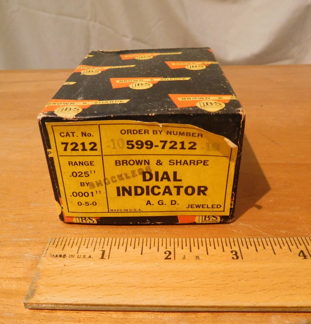 Vintage Brown & Sharpe CAT. No. 7212 Dial Test Indicator .025-.0001" Jeweled
