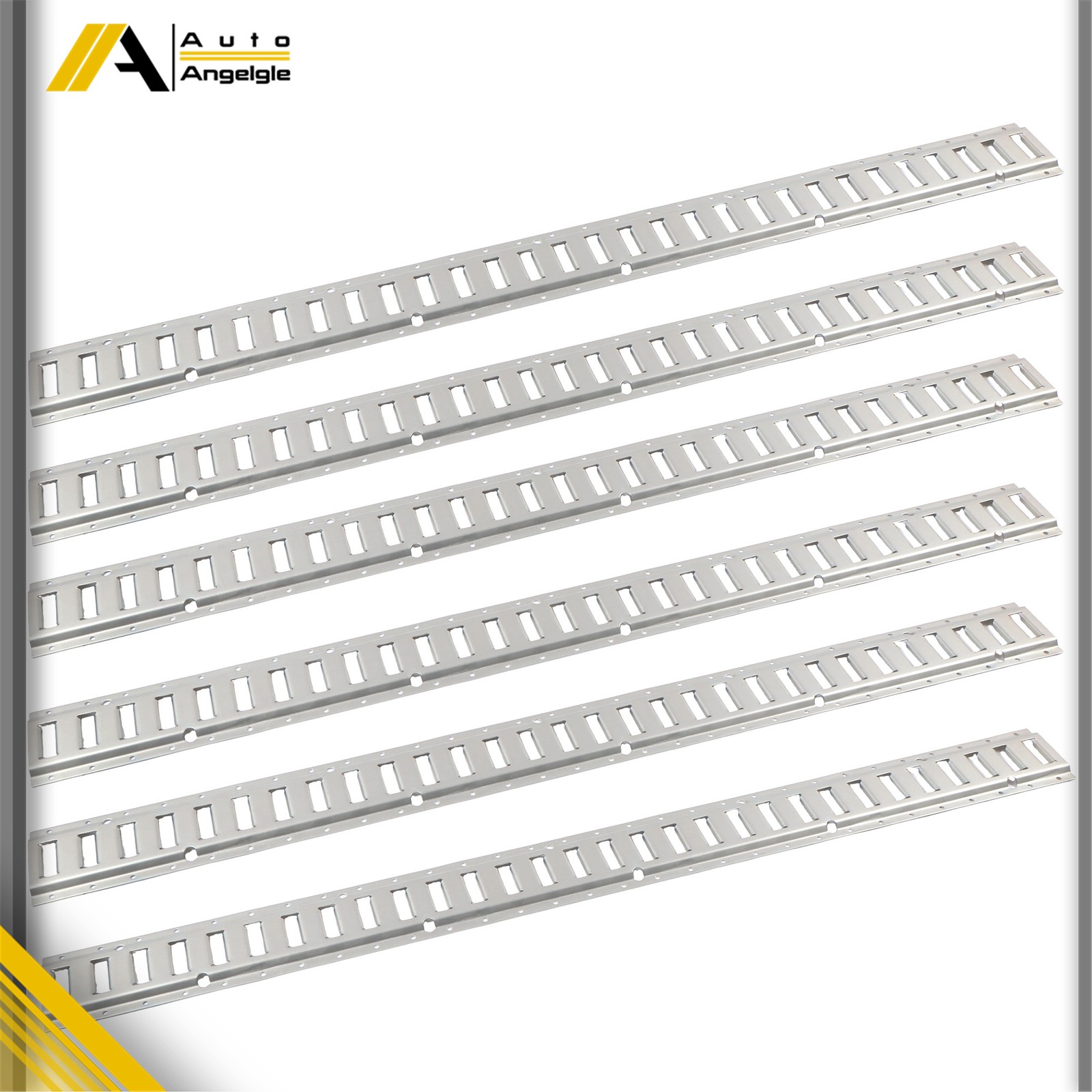6 Pack 5' E Track Tie Down Rail Kit For Trailer Truck Van Galvanized Steel