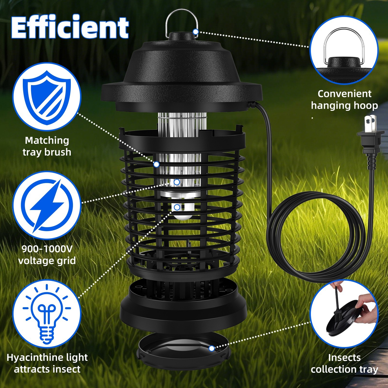 Bug Zapper, Mosquito Zapper Fly Trap Mosquito Killer Lamp Electronic Bug Zapper