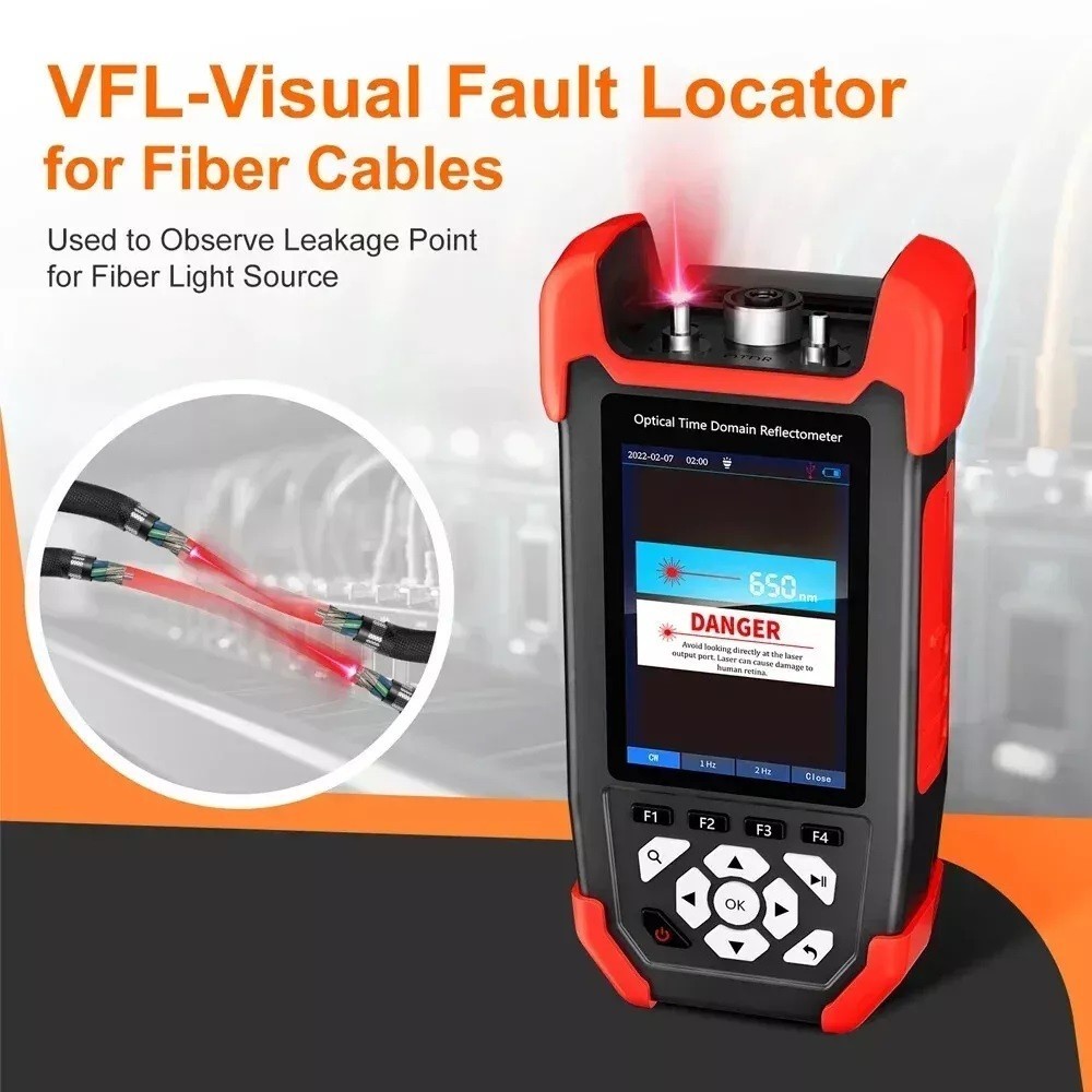 OTDR Fiber Optic Tester Optical Power Meter Test Visual Fault Locator Red Light