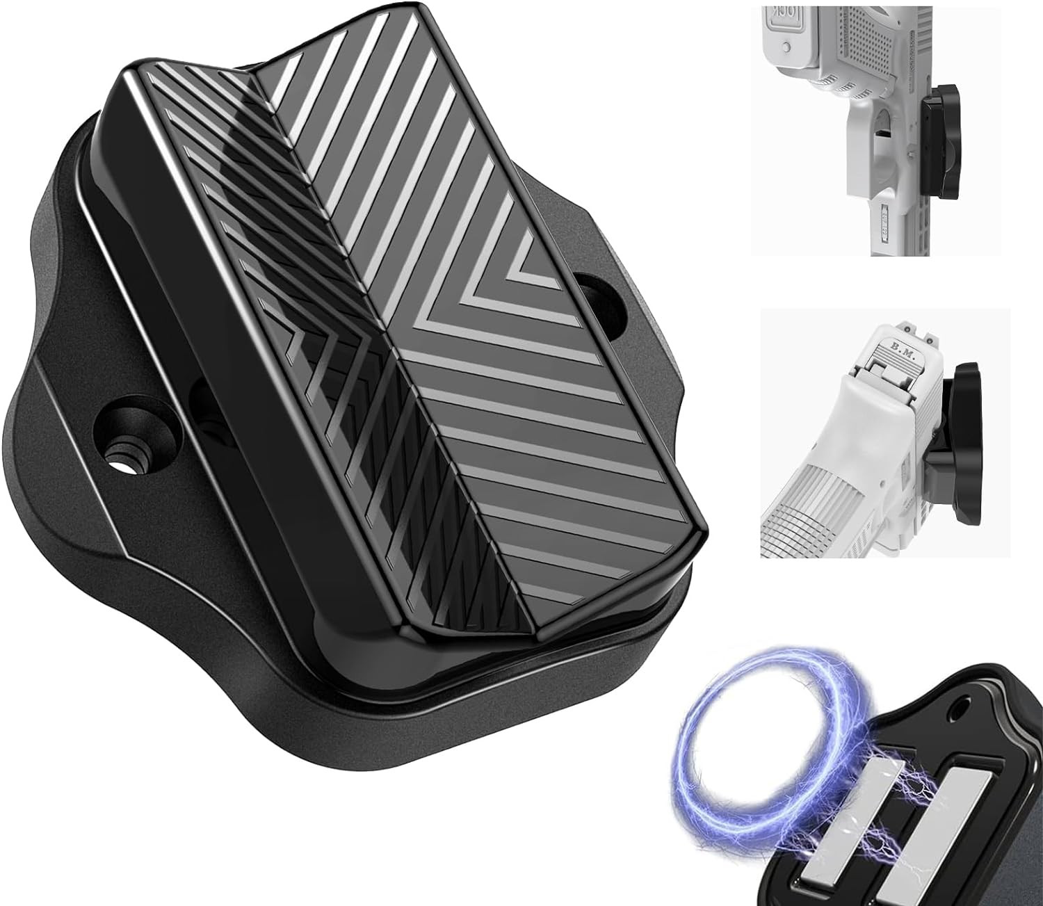 Gun Magnet Mount, Double Sided Magnetic Handgun Holster in Vehicle, Car, Cashier