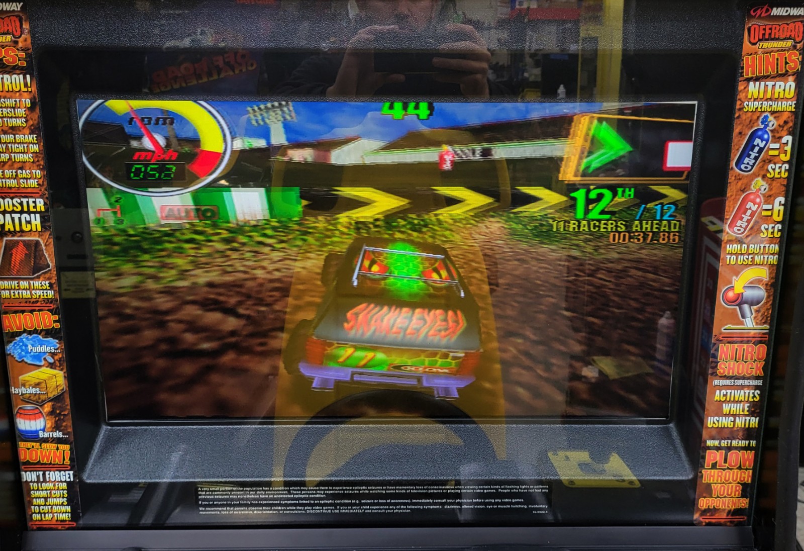 Midway OFFROAD THUNDER Sit Down Arcade Driving Video Game Machine - 24" LCD